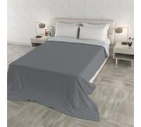 Couvre-lit matelassé d’été Water Washed, Couvre-lit en Microfibre, matelassé et rembourré 100 g, Couverture lit Double 250x250 cm - Dark Grey/Light Grey