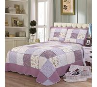 Couvre Lit Matelassé De Luxe 230X250 Dessus De Lit 2 Personnes Patchwork Couvre Lit De Boutis Coton Couverture Avec 2 Taies D'oreiller Parures De Lit 2 Personnes,D-230X250CM