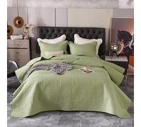 Couvre-Lit Matelassé De Luxe, Dessus De Lit 2 Personnes 220X240cm/240x250cm Boutis Coton,Couvre Couverture Lit D'été Réversible avec 2 Taies d'oreiller Parure De Lit,Vert ( Color : 6@ , Size : 220x240