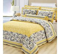 Couvre Lit Matelassé De Luxe Dessus De Lit 2 Personnes Boutis Coton Couverture De Lit Patchwork Avec 2 Taies D'oreiller,HH-230X250CM