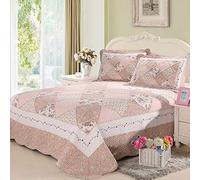 Couvre Lit Matelassé De Luxe Dessus De Lit 2 Personnes Boutis Coton Couverture De Lit Patchwork Avec 2 Taies D'oreiller,X-230X250CM