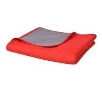Vidaxl Couvre-Lit Matelassã© Double-Face Rouge Et Gris 170x210 Cm