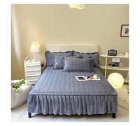Couvre-lit matelassé en Velours épais, Drap-Housse à Volants, Jupe de lit Douce, for Couple, Couvre-Matelas Double, Linge, Hiver(Dark Gray,180cmx220cm)