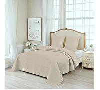 Couvre-lit matelassé - Lux - M23-7001 - 250x260cm - 2 Taies 65x65cm - Beige