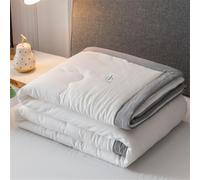 Couvre-lit matelassé rafraîchissant pour l'été - Couverture douce, légère, respirante et réversible évacuant l'humidité, pour les dormeurs chauds - Chambre climatisée (blanc, 200 x 230 cm)