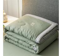 Couvre-lit matelassé rafraîchissant pour l'été, doux, léger, respirant, réversible anti-humidité, couette rafraîchissante pour les dormeurs chauds, chambre climatisée (vert, 180 x 200 cm)