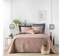 Douceur d'Intérieur - Couvre‑lit matelassé Romane 220 x 240 cm microfibre unie Rose
