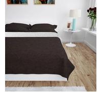 Couvre-lit matelassé - vidaXL - Réversible - Crème et marron - 220x240 cm