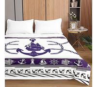 Couvre Lit Matelassée, Chickw1 3D Imprimé de Ancre Doux Microfiber Couvre-lit Réversible Couverture de lit Jeté de Lit Dessus de Lit Courtepointe (Marine,230x280cm)