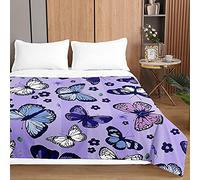 Couvre Lit Matelassée, Chickw1 3D Papillon Imprimé Doux Microfiber Couvre-lit Couverture de lit Jeté de Lit Dessus de Lit Courtepointe (Fleurs Violettes,220x240cm)