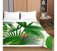 Couvre Lit Matelassée, Chickw1 3D Plantes Tropicales Imprimé Doux Microfiber Couvre-lit Couverture de lit Jeté de Lit Dessus de Lit Courtepointe (B,220x240cm)