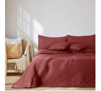 Couvre-lit - MEADORE - Rose - 240x260 cm - Microfibre - Amelia Home