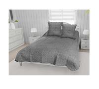 Couvre lit - Microfibre - Arabesque - 240 x 260 cm - 2 taies 65x65 cm - Double face