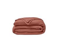 Couvre-lit nid d'abeille Jacquard en Coton, Yogi, Terre Cuite, 260x240 cm, Essix
