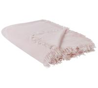 Couvre-Lit Plaid en Coton 150 x 200 cm avec Pompons Couverture Rose Halpola