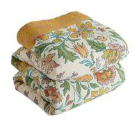 Couvre-lit Premium Boho Bailix 100% Coton - Couverture Douillette Double Face en Muslin Bohème 230x250cm, Plaid Confortable pour Canapé & Lit, Couvre-lit Patchwork, Couvre-lit d'été pour Salon Vert
