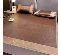 Couvre-lit rafraîchissant pour l'été, Tapis de refroidissement double face pliable pour dormir en rotin et soie glacée Différentes tailles marron marron foncé gris avec taie d'oreiller (marron foncé