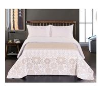Couvre-lit réversible - MYNE - Alhambra - Microfibre - 200 x 220 cm - Beige