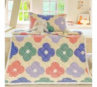 Couvre-lit semi-double, brossé, pour lit simple, lisse et doux, pour lit futon moelleux (couleur 9, 90 x 200 cm)