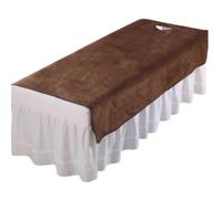 Couvre-lit SPA confortable et doux avec ouverture for le visage, drap de massage en velours épais, outil beauté pour Spa, Beauté(Coffee-80-200cm-)