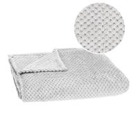 Couvre-lit - SPRINGOS® - Plaid chaud doux - 200x220 cm - 100% polyester - Gris clair