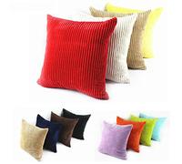 Couvre-lit Taie d'oreiller, Coliang Multi Tailles Candy Couleur Bandes en Velours côtelé Voiture Canapé Taie d'oreiller avec Fermeture à glissière - 30 x 45 cm - Violet, Polyester, Red