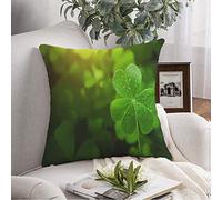 Couvre-lit Taie d'oreiller Meadow Patrick Green Clover Leaf Appel Plante Lens Pray Flare Hope St in Field Nature Textures Day Couvre-lit Housse de Coussin Coussin carré pour canapé, Chaise, literie