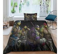 Couvre-Lit Tortues Ninja, Couvre-Lit Décoratif En Coton Matelassé Avec Taie D'oreiller, 3 Pieces, Toutes Saisons, Pour Chambre À Coucher, Couvre-Lit Matelassé Simple