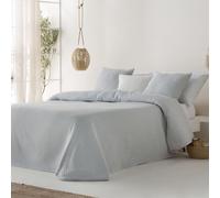 Couvre Lit Uni En Jacquard De Coton Doux Gris Clair 250x270cm Argent