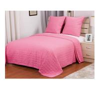 Couvre-lit - UT - 220x240 cm - 100% microfibre - 2 taies 60x60 cm - Rose