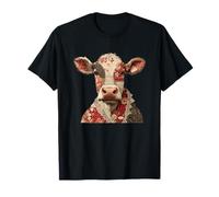 Couvre-lit Vintage à Motif Floral de Vache Rustique T-Shirt