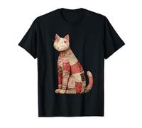 Couvre-lit Vintage en Patchwork avec Motif Chat avec cœur T-Shirt
