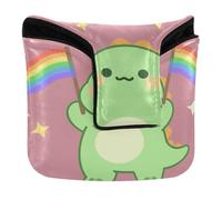 Couvre-maillet de golf magnétique à clipser pour maillets et carrés en cuir synthétique imperméable LGBTQ Allysaurus Dinosaure arc-en-ciel Drapeau Ally Gay Pride Mois