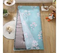 Couvre-Matelas Futon Lavable en Machine,Housse 100% Coton avec Fermeture Éclair pour Matelas Futon Japonais Traditionnel,Housse Protection Matelas Tatami pour 4 Saisons,Tree,135x190cm/53x75