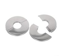 Couvre-murs en acier inoxydable pour salle de bain, douche, évier, toilettes et cuisine, bride ronde décorative pour dissimuler les trous de plomberie (140 x 61 mm)