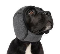 Couvre-Oreilles pour Chiens, Capuche imperméable pour protéger du Bruit et soulager l'anxiété, Bandeau apaisant pour la baignade, Le toilettage et Les Voyages hivernaux Confortables. Gray Large