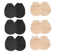 Couvre-orteils en coton pour femmes Half Palm chaussettes de pied haleine tampons de pied antérieure pour chaussettes pour talons hauts 6 paires 1