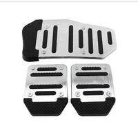 Couvre Pédale D'accélérateur Kit Repose Pieds Pour Pédales Frein Transmission Automatique Universel Antidérapant En Aluminium(Manual silver)