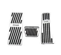 Couvre Pédales Voiture Antidérapants pour Mazda CX60 CX-60 2022, Acier Inoxydable Pédale Accélérateur, Embrayage et Frein Remplacement Accessoires,A Silver