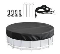 Couvre-Piscine Ronde, Robuste de la Piscine Lourde 420D Oxford Fabric Couvercle de poussière de Piscine avec Cordon, Protecteur de Natation enracinée à poussière imperméable avec Ongles moulu