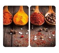 Couvre-plaque de cuisson - Allstar - Verre trempé - 30 x 0.8 x 52 cm - Multicolore - Set de 2