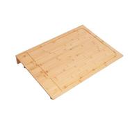 Couvre-plaque de cuisson en bambou multifonction avec rainures et butoir à angle droit pour la plupart des cuisinières à gaz et électriques 75 × 54 × 10 cm