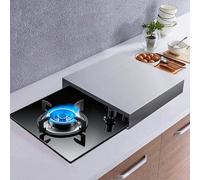 Couvre Plaque de Cuisson Gaz, Cache Plaque de Cuisson en Acier Inoxydable de 2,0 mm, avec Patins Antidérapants, Facile À Nettoyer(35x48x9cm/14x19x3.5in)