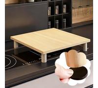 Couvre Plaque de Cuisson Gaz Housse de Cuisinière à Gaz avec Pieds Antidérapants, Housses de Cuisinière Électrique Imitation Bois, Gain de Place, Tapis de Protection(B,50x45xH9.6cm(19.7x17.8x3.8"))