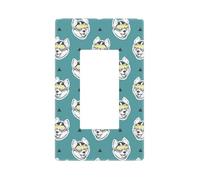 Couvre-plaque murale en polycarbonate thermoplastique thermoplastique - Motif Husky - 1 gang - Sans vis - Taille standard - 11,7 x 7,1 cm