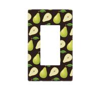 Couvre-plaque murale mignonne vert citron poire noire, 1 bande sans vis, taille standard 11,7 x 7,1 cm, couvercle décoratif pour interrupteur, couvercle de sortie, polycarbonate thermoplastique