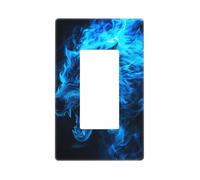 Couvre-plaque murale motif loup de feu bleu glacier, plaques murales sans vis, taille standard 11,7 x 7,1 cm, couvercle décoratif pour interrupteur d'éclairage, cache-prise en polycarbonate