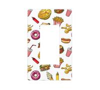 Couvre-plaque murale pour ketchup et chips de pommes de terre, 1 gang sans vis, taille standard, 11,7 x 7,1 cm, couvercle décoratif pour interrupteur, couvercle de sortie en polycarbonate