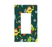 Couvre-plaque murale Sport Monster - Plaques murales sans vis - Taille standard - 11,7 x 7,1 cm - Couvercle décoratif pour interrupteur - En polycarbonate thermoplastique
