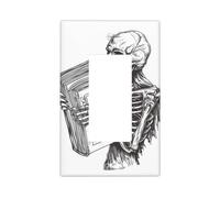 Couvre-plaque murale squelette pour amoureux des livres 1 gang Taille standard 11,2 x 6,9 cm, couvercle décoratif pour interrupteur de lumière, couvercle de sortie, polycarbonate thermoplastique